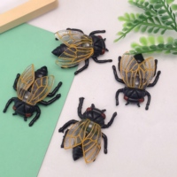 Figurine d'insecte réaliste en plastique, jouet miniature, modèle de cigale