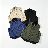 Gilet de travail pour homme en toile de canard robuste, personnalisé avec logo, multi-poches, multicolore, col baseball, doublure matelassée, fermeture éclair, OEM