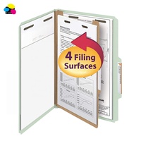 Carpeta de archivos de clasificación de tabla previa con separadores de tamaño uno de piedra de tres colores con sujetadores