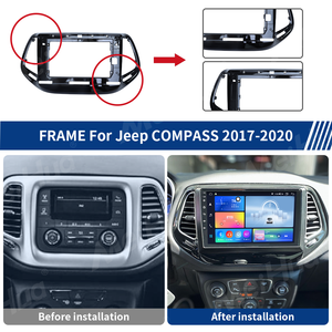 Kit de Marco para Navegador de Coche Meihua, Marco para Reproductor de DVD, Marco para Radio Android, Panel de Pantalla para <span class=keywords><strong>Jeep</strong></span> <span class=keywords><strong>Compass</strong></span> 2017-<span class=keywords><strong>2018</strong></span> con Cable - Product Image 3
