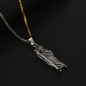 European American Style <b>Titanium</b> Steel Necklace Deity Pendant Vintage Virgin Mary Accessory SP902 Unisex Gift - Product Image 2