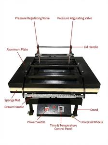노동력 절약형 100x120cm 수동 열 프레스기 (가스 스프링 보조 및 풀아웃 플래튼 포함, 의류용) - Product Image 4