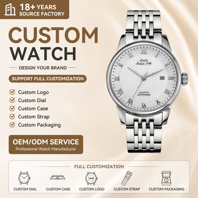OEM ODM 3A Luxury Custom Watch Japan 2115 Quartz Battery Movement Stainless Steel Case Sapphire Glass Mirror