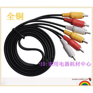 Cable Rca de seis cabezales, conector de Audio y vídeo de 3m para Dvd Set Top Box, Cable Av, núcleo de cobre negro - Product Image 1