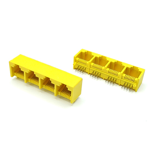 Mật độ cao đáng tin cậy 4-Port 1*4P 8P8C <span class=keywords><strong>RJ45</strong></span> <span class=keywords><strong>Jack</strong></span> vàng mạ <span class=keywords><strong>PCB</strong></span> Giao diện mạng side nhập Đen Ethernet kết nối - Product Image 5