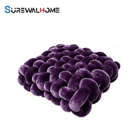 Coussin de siège en tricot SUREWALHOME pour la maison, coussin de siège carré en mousse à mémoire de forme pour chaise, canapé, coussin de dossier épais