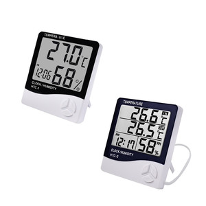 Medidor Digital de Temperatura y Humedad LCD HTC-2/HTC-1, Higrómetro y Termómetro para Interiores y Exteriores, Estación Meteorológica con Reloj - Product Image 2