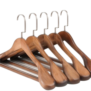 Antique Wood Cedar <strong>Coat</strong> <strong>Hanger</strong> Natural Dark Brown Wholesale with Fixed Bar Clothes Rack &amp; <strong>Rail</strong> - Product Image 3