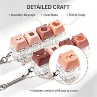 Gantungan Kunci Beruang Lucu 4 Tombol Klik Suara Mekanis Keycap PC Alloy Liontin Hiasan Tas Hadiah