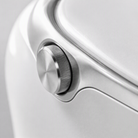 WC intelligent suspendu gris avec bidet électrique, couvercle automatique, siège chauffant, double chasse et télécommande