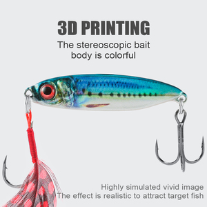 LUSHAZER 1PCS Afundando Metal Chumbo Isca De Pesca Isca Dura 14g 3D Imprimir Água Doce Água Salgada Vertical Casting para Bass Pike Trout - Product Image 4