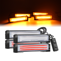 4 pièces COB LED avertissement stroboscopique lumières barre voiture calandre lumière jour course LED clignotant d'urgence feux clignotants Kit pour camion