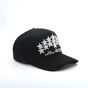 2025 कस्टम डिजाइन छवि गैरहान सितारों कढ़ाई लोगो 5-पैनल आउटडोर सैटिन लाइन सुसज्जित बेसबॉल कैप - Product Image 2
