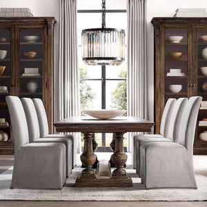 <span class=keywords><strong>Table</strong></span> à manger <span class=keywords><strong>carrée</strong></span> en <span class=keywords><strong>bois</strong></span> massif pour <span class=keywords><strong>8</strong></span> <span class=keywords><strong>personnes</strong></span>, design français, style vintage, emballée avec du mousse et du <span class=keywords><strong>bois</strong></span>, montage facile - Product Image 4