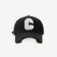 Gorro de Béisbol Acolchado de Pana Gruesa para Invierno, con Logotipo Personalizado, Parche con Letra C Vintage, Unisex, para Hombre y Mujer, Color Sólido, Estilo Polo, Formal