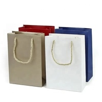 Tas Kertas Kraft Warna-warni Berkualitas Tinggi, Tas Belanja Putih Mewah untuk Pakaian, Kemasan Kraft Cokelat, Tas Kertas Perhiasan