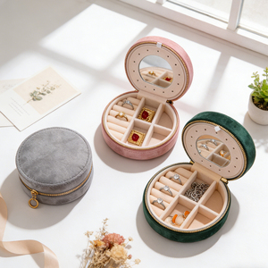 Boîte de rangement pour bijoux haut de gamme, exquise, pour bagues, colliers, boucles d'oreilles, étui à bijoux, sac de voyage portable, organiseur d'accessoires - Product Image 1