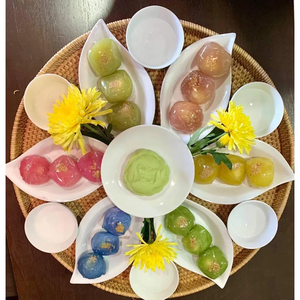 Plateau de service tissé à la main plateau en osier ottoman décoratif en rotin avec poignées pour table basse, petit déjeuner au Viet Nam - Product Image 2