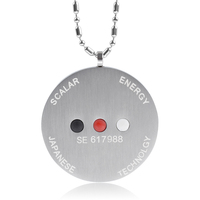 Ebuty Pendentif en acier inoxydable plaqué or pour science quantique et énergie Ions négatifs Pierres infrarouges lointaines Collier de santé pour hommes et femmes