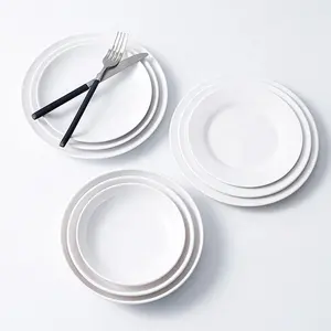 Werkspreis 6-12 Zoll weiße runde Melaminplatte maßgeschneidertes Geschirr Geschirrset Serviergerichte für Catering