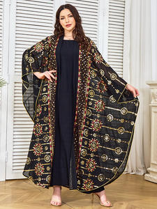 2025 nuovo abito da festa da donna musulmano 2 pz Set <span class=keywords><strong>arabo</strong></span> Dubai abito paillettes <span class=keywords><strong>Abaya</strong></span> Bat maniche Rayon traspirante matrimonio - Product Image 5
