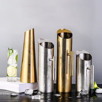 Pichet droit en acier inoxydable 1/1.5/2L Bar Ice Kettle Cocktail Cold Water Kettle Coffee Pot Fruit Pitcher Wine Dispenser
