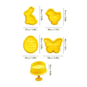 Mới đến màu vàng phục sinh loạt phim hoạt hình hình dạng Chick Bunny 6mm Kích thước động vật Cookie cutter - Product Image 3