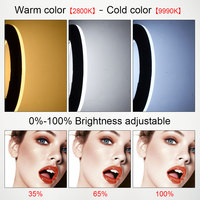 Yidoblo lampu cincin LED 18 ", FC-480 berubah warna kontrol aplikasi RBG, warna cahaya 48w untuk Makeup
