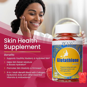 超级食品覆盆子味软糖L-谷胱甘肽提取物美白成人软糖有助于保持健康的指甲 & 加胶原蛋白 - Product Image 6