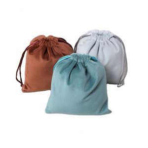 ถุงกำมะหยี่สีดำแบบกำหนดเองพร้อมเชือกผูก สำหรับใส่ของใช้ในบ้าน ใช้ถุงกำมะหยี่พร้อมโลโก้ - Product Image 6