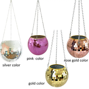 Boule de jardin suspendue en forme de boule, <span class=keywords><strong>pot</strong></span> de fleurs, de couleur argent rose vert rose rouge, <span class=keywords><strong>pas</strong></span> <span class=keywords><strong>cher</strong></span>, nouvelle collection - Product Image 4