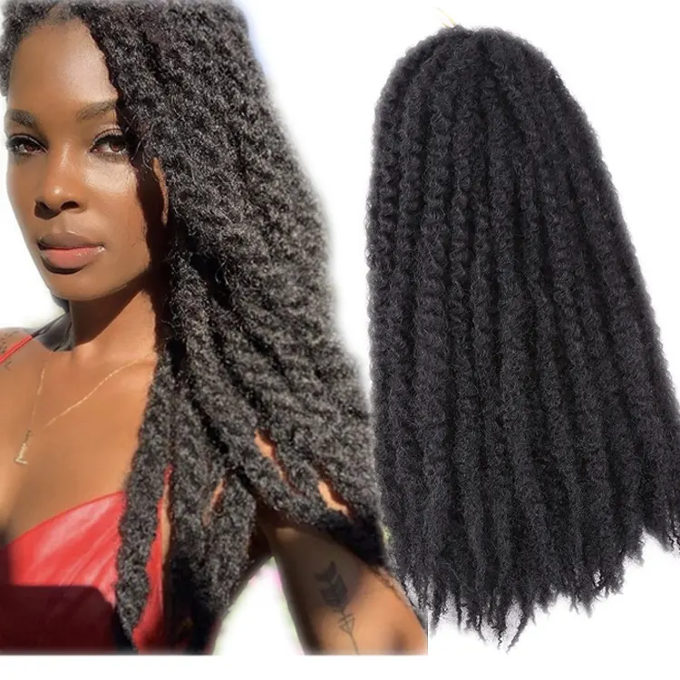 18 Zoll 100G Marley Twist Günstiger Preis Afro Curly Easy Ombre Verpackung Großhandel Flechten Haar Marley Haar Zöpfe Synthetisch