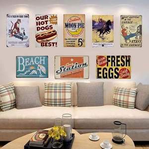 Letreros de Metal Personalizados con Diseño de Logotipo Vintage, Placa de Estaño Retro para Decoración de Paredes del Hogar, Impresión UV, Pósters Metálicos Personalizados - Product Image 5