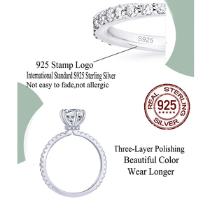 <span class=keywords><strong>Bague</strong></span> <span class=keywords><strong>de</strong></span> <span class=keywords><strong>fiançailles</strong></span> minimaliste tendance, bijoux fins, <span class=keywords><strong>argent</strong></span> sterling S925, magnifiques bagues <span class=keywords><strong>de</strong></span> mariage <span class=keywords><strong>en</strong></span> zircone cubique pour femmes - Product Image 4