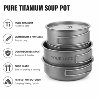 Marmite en titane pur pour le camping en plein air, ensemble de cuisine portable pliable pour la cuisine en plein air