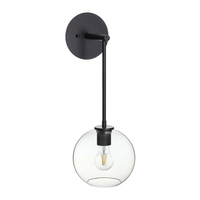 Lampe murale nordique en verre ETL en stock aux États-Unis, en fer noir, pour salon