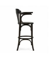 Tabouret de bar en bois courbé avec accoudoirs, chaise haute en bois de hêtre massif pour café, restaurant, bar