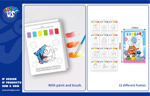 Blocco <span class=keywords><strong>da</strong></span> <span class=keywords><strong>Colorare</strong></span> Strange Us Monster in Carta Acquerello - 6 <span class=keywords><strong>Colori</strong></span> Vibranti Non Tossici, 12 Fogli per Disegno e Pittura Divertenti - Product Image 3