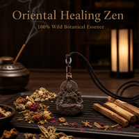 Collier d'encens au Borneol fait main, pendentif Bouddha Tara Verte, à base de plantes naturelles, OEM, marque privée, amulette spirituelle porte-bonheur et de protection
