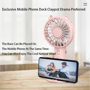 2024 New Hot-selling Mini Outdoor Portable Fan 3-speed Wind Speed Mobile Phone Stand Usb Rechargeable Fan - Product Image 5