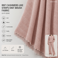 RNT Bandes respirantes en tricot imitation cachemire 30%R 57%P 13%N 220GSM 169cm pour pantalons de loisirs printemps-automne en maille côtelée pour filles