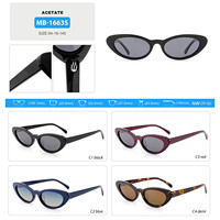 MB1663 Trendy İnce Kedi Gözü Güneş Gözlüğü Asetat Çerçeve Tam Çerçeveli Hafif TAC Polarize Lens Moda Retro Kadın OEM ODM
