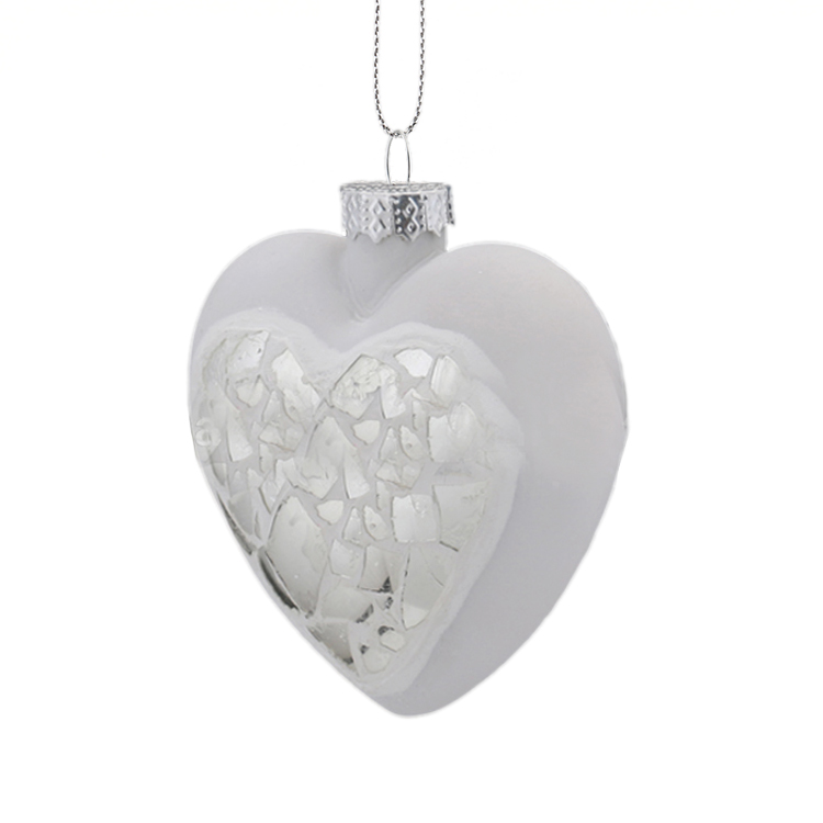 Персонализированные рождественские безделушки стеклянные украшения в форме сердца для украшения вечеринки