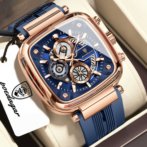 Reloj cronógrafo Poedagar 849 para hombre con correa de silicona multicolor, múltiples subesferas, deportivo, de cuarzo. - Product Image 2