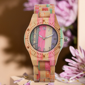 Quadrante dell'<span class=keywords><strong>orologio</strong></span> personalizzato moda di lusso creativo colorato bambù <span class=keywords><strong>legno</strong></span> luminoso impermeabile minimalista ragazze signore Reloj <span class=keywords><strong>orologio</strong></span> da <span class=keywords><strong>donna</strong></span> - Product Image 3