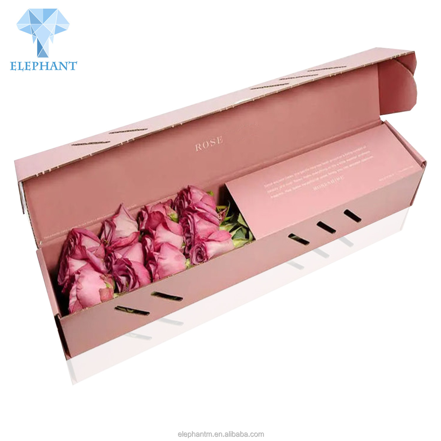 Custom Folding Long Roses Flower Gift Box Set Insert Paper Box For Packaging