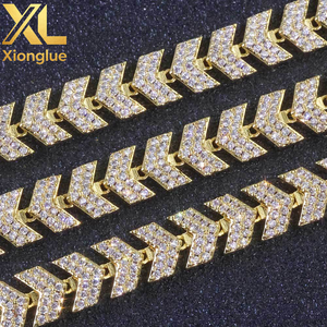 Durable 8MM Cuban Link <b>Chain</b> Gold Plated Arrow Design Full <b>Iced</b> <b>Out</b> Cubic Zircon Bracelet Pave Hop Jewelry Gift - Product Image 2
