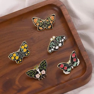 Custom Free Design Colorful Brooch Insect Plant Flowers Colorful Gorgeous Metal <b>Badge</b> Enamel <b>Pins</b> - Product Image 4