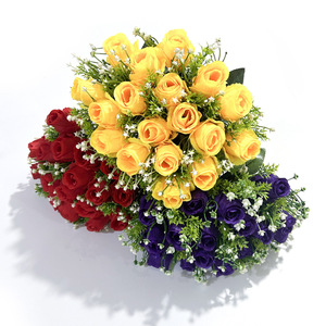 <b>Artificial</b> <b>Roses</b> Silk Flowers 37cm High Simulation Classic Style For Home Decor Wedding Photography Props - Product Image 3