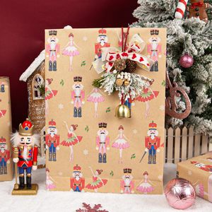 Papier d'emballage de Noël Burymento, design Casse-Noisette, en papier kraft, 17 pouces x 32,8 pieds, mini rouleau pour emballer les cadeaux de Noël - Product Image 2